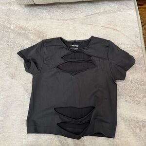 Garage Black Cut-Out Short Sleeve Tee